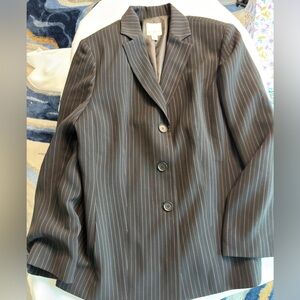 Anne Klein Black Pinstripe Blazer